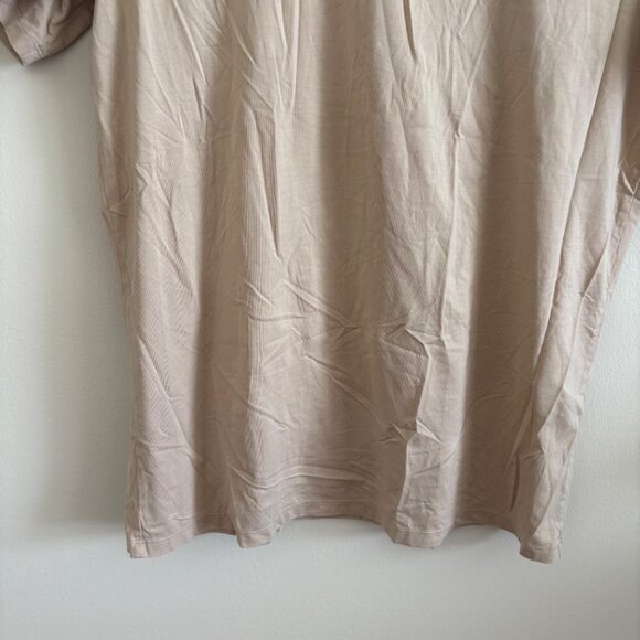 Lululemon Athletic Scoop Neck Short Sleeve Classic Fit Shirt Pink Tan Men’s Sz M - Picture 4 of 6